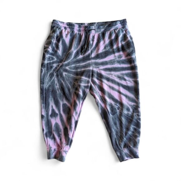 Torrid Cupro Crop Tie Dye Buttery Soft Jogger Plus Elastic Waist Sweatpants Sz 3 - Picture 4 of 10